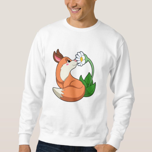 Sudadera Fox con flor blanca (Anverso)