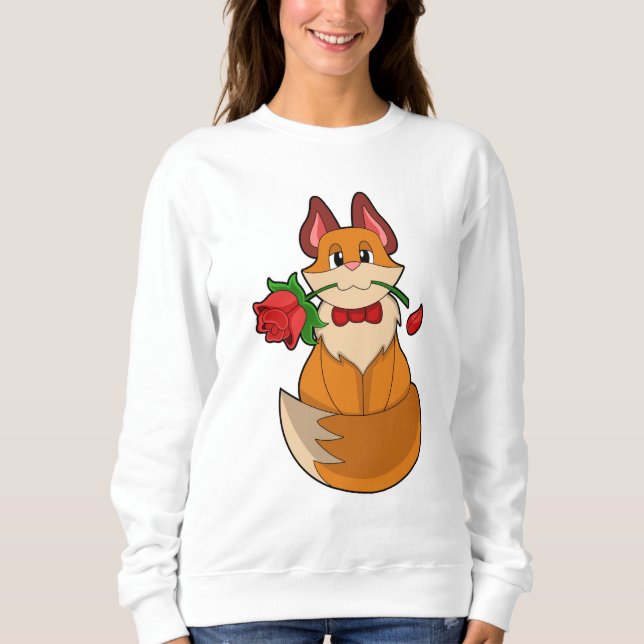 Sudadera Fox con flor Rosa (Anverso)