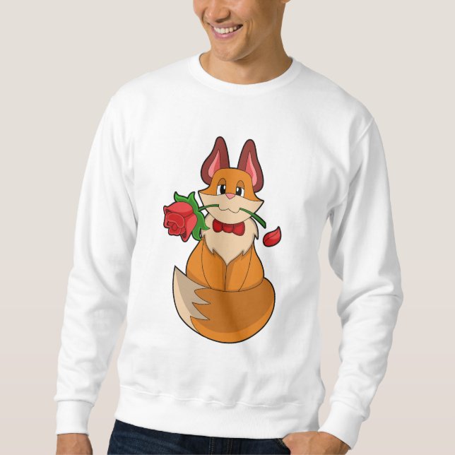 Sudadera Fox con flor Rosa (Anverso)