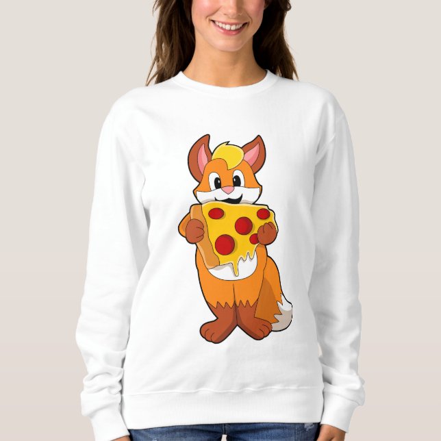Sudadera Fox con pizza (Anverso)