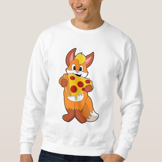 Sudadera Fox con pizza (Anverso)