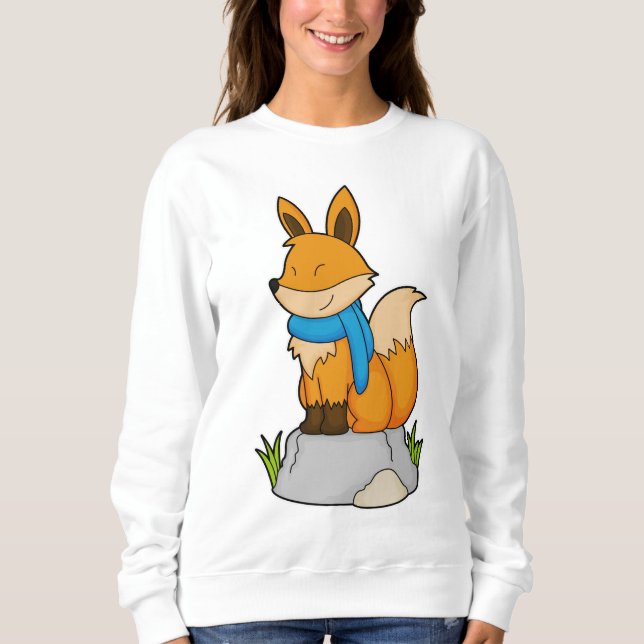 Sudadera Fox con Scarf en la roca (Anverso)
