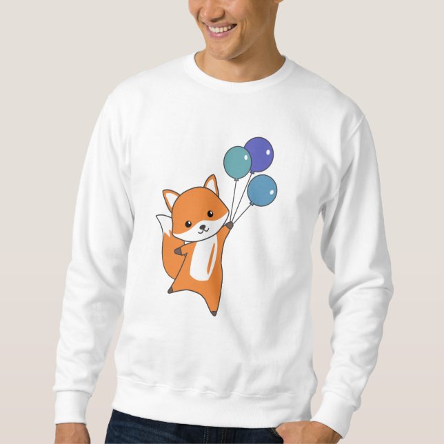 Sudadera Fox Cute Animals Mosca Globos Niños (Anverso)