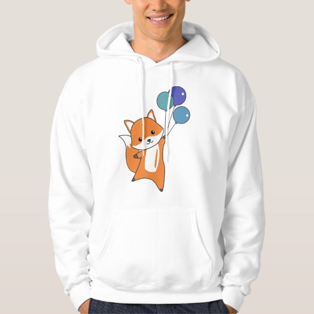 Sudadera Fox Cute Animals Mosca Globos Niños (Anverso)