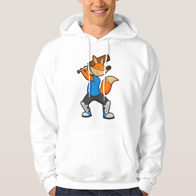 Sudadera Fox en el Cricket con el bate del cricket (Anverso)