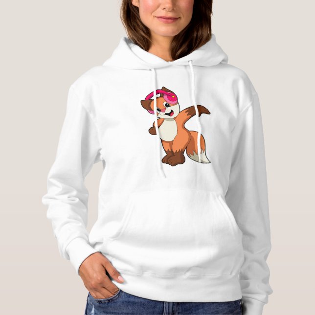 Sudadera Fox en la música con auriculares (Anverso)