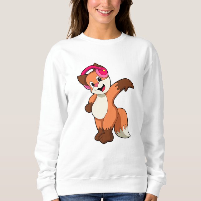 Sudadera Fox en la música con auriculares (Anverso)