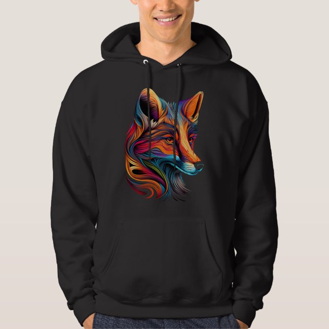 Sudadera Fox Face Beautiful Colorful Artistic Animal (Anverso)