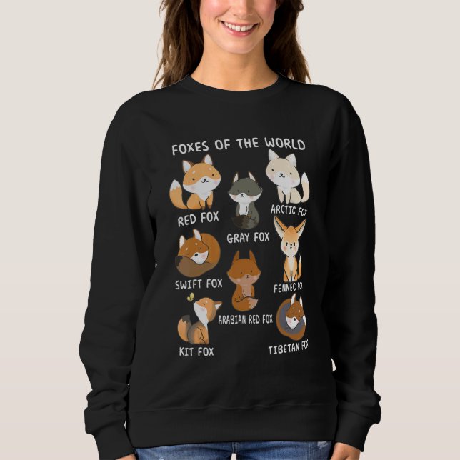Sudadera Fox Of The World Fox Animals Educational (Anverso)