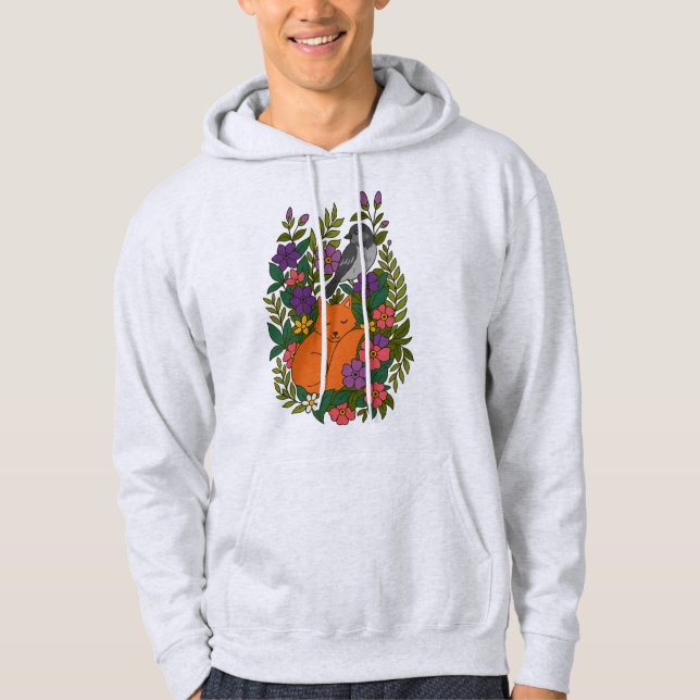 Sudadera Fox, paloma y flores (Anverso)