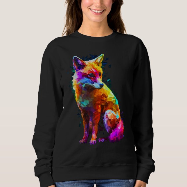 Sudadera Fox Polygon Colourful  Animal  Animal Fox (Anverso)