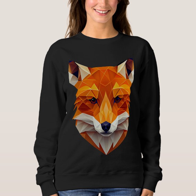 Sudadera Fox Polygon Wild Animal  Wildlife Zookeeper Geomet (Anverso)