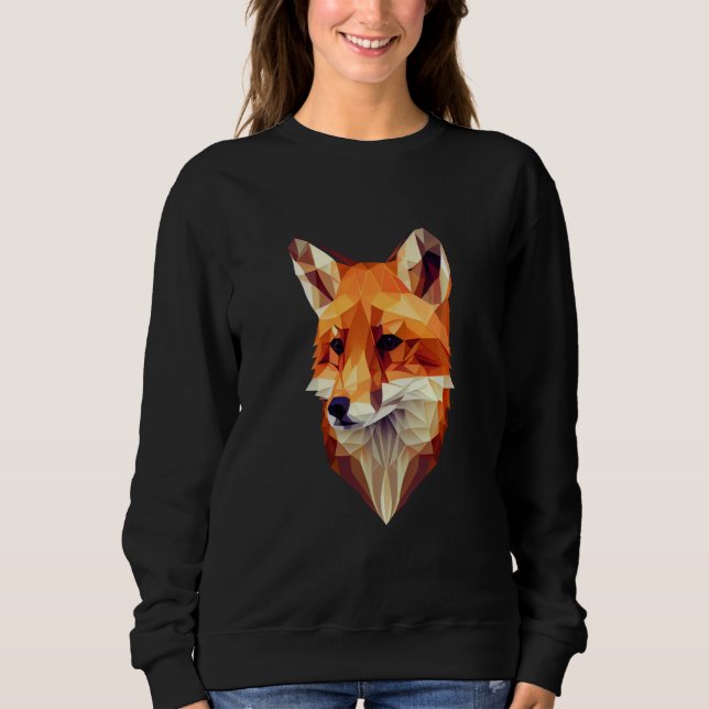 Sudadera Fox Polygon Wild Animal Wildlife Zookeeper Geometr (Anverso)