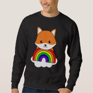 Sudadera Fox Rainbow Cute Animals Colorful Cute Foxes