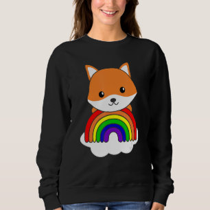 Sudadera Fox Rainbow Cute Animals Colorful Cute Foxes