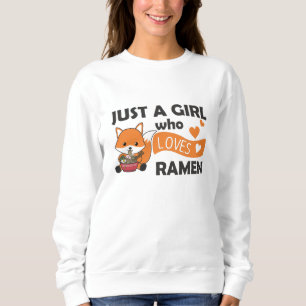 Sudadera Fox Ramen Animales Dulces comiendo pasta