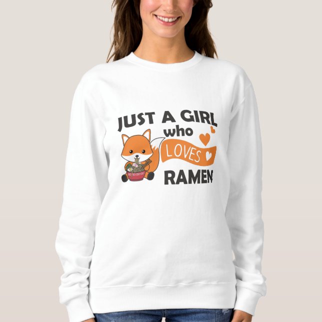 Sudadera Fox Ramen Animales Dulces comiendo pasta (Anverso)