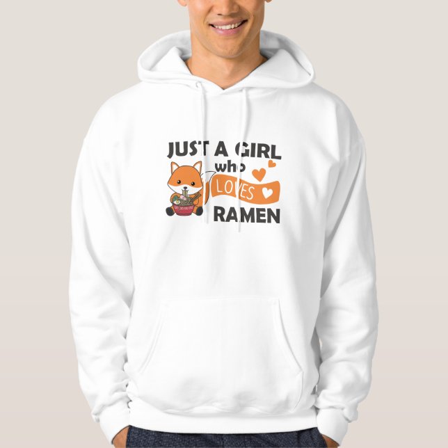 Sudadera Fox Ramen Sweet Animals Comiendo Pasta (Anverso)