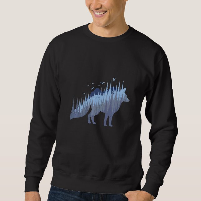 Sudadera Fox silhouette fox forest hunter  2 (Anverso)