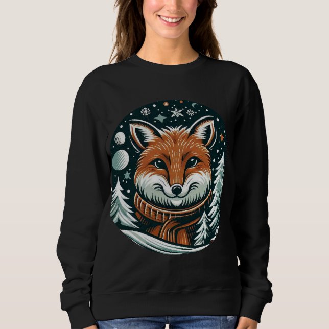 Sudadera Fox sonriente en invierno (Anverso)