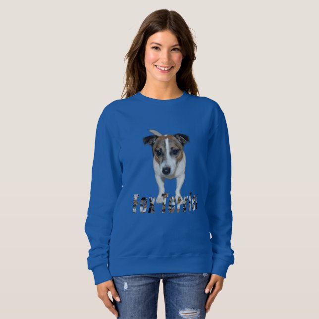 Sudadera Fox Terrier Con Logo, Ladies Blue Sweatshirt (Anverso completo)