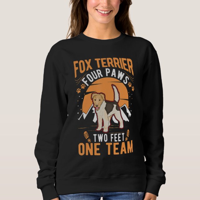 Sudadera Fox Terrier four paws two feet one team Fox Terrie (Anverso)