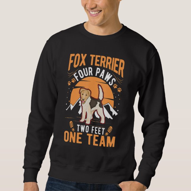Sudadera Fox Terrier four paws two feet one team Fox Terrie (Anverso)