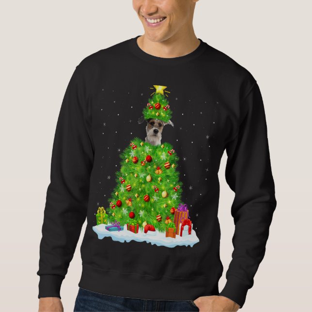 Sudadera Fox Terrier Xmas LighTree Funny Fox Terrier C (Anverso)