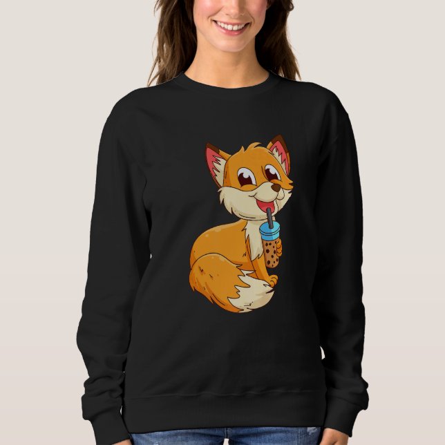 Sudadera Fox with bubbel tea bubbeltea fox children  1 (Anverso)