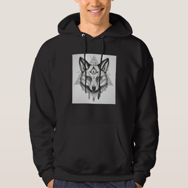 Sudadera Fox with Wiccan and Occult Symbols Goth (Anverso)