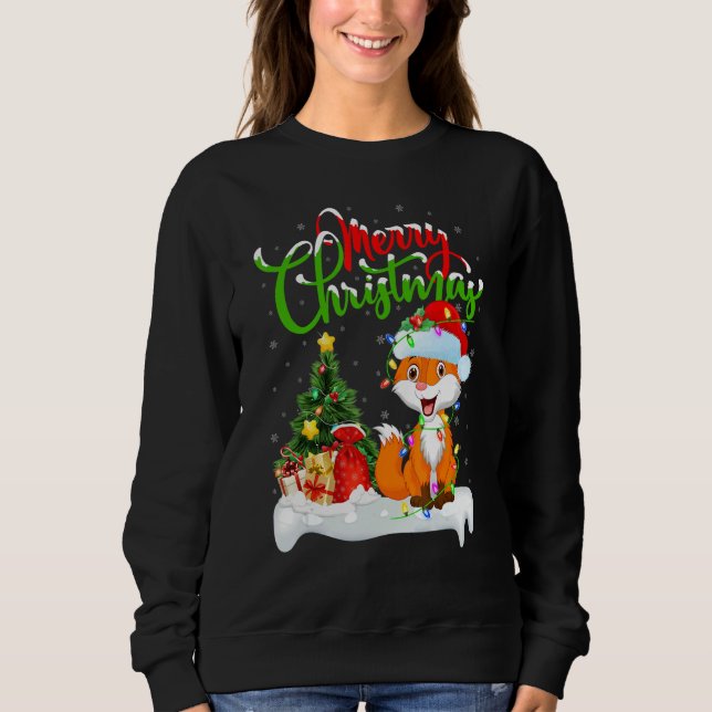 Sudadera Fox   Xmas Decorations Santa Fox Christmas (Anverso)
