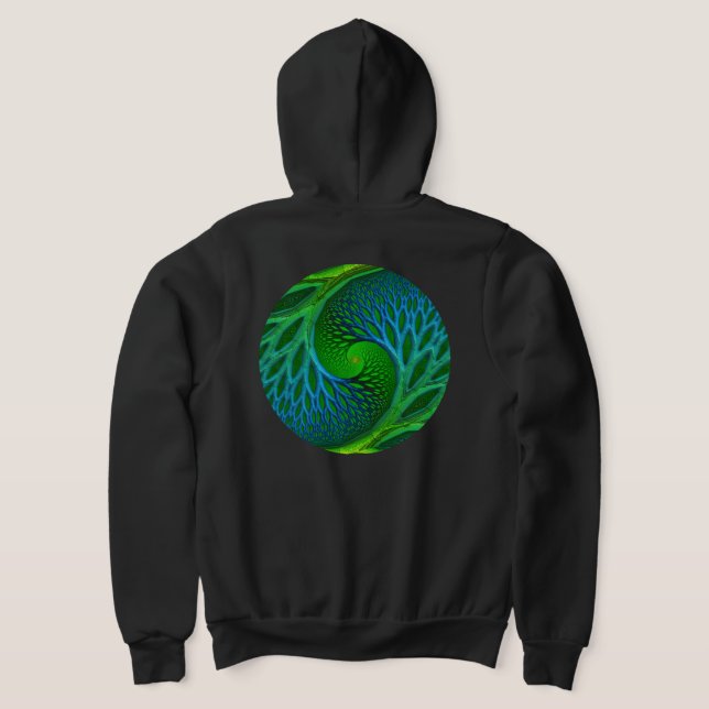 Sudadera Fractal De Espiral De Árbol De Vida (Distribución Reverso )