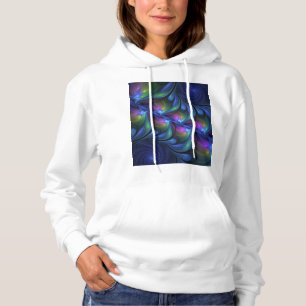Sudadera Fractal verde rosa azul luminoso colorido abstract