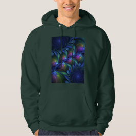 Sudadera Fractal verde rosa azul luminoso colorido abstract