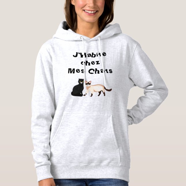 Sudadera "FRANCAIS""Chez Mes Chats " Hoodie (Anverso)