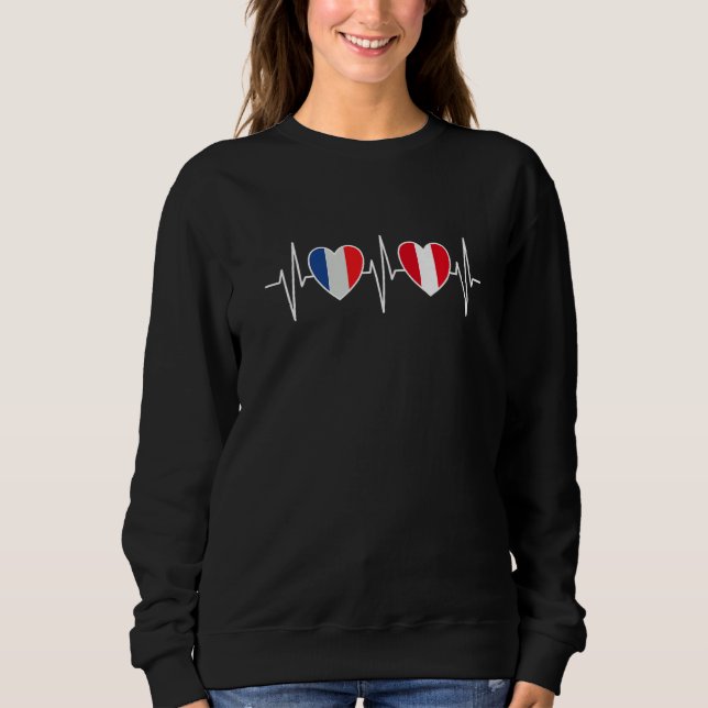 Sudadera France And Peru Peruvian Flag Flag Premium (Anverso)