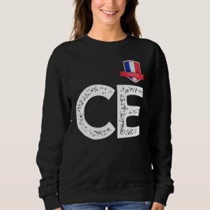 Sudadera Francia: Letra francesa de bandera humana C y E Fr