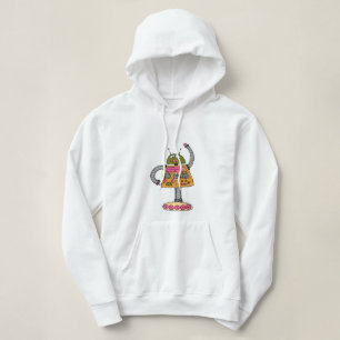 Sudadera Frankie robot, naranja en blanco
