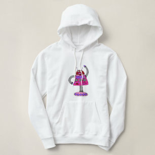 Sudadera Frankie Robot: Rosa en blanco