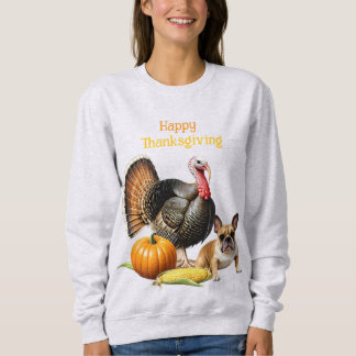 Sudadera Französische Bulldogge Thanksgiving French Bulldog