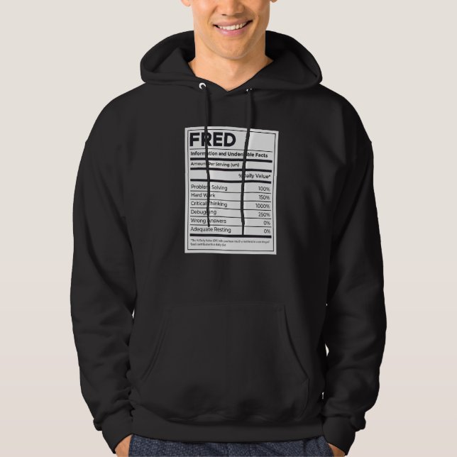 Sudadera Fred Nutrition Information Problement Resolving Ha (Anverso)
