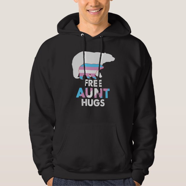 Sudadera Free Aunt Hugs Transgender Rainbow Bear LGBT Pride (Anverso)