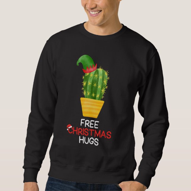 Sudadera Free Christmas Hugs Cactus (Anverso)