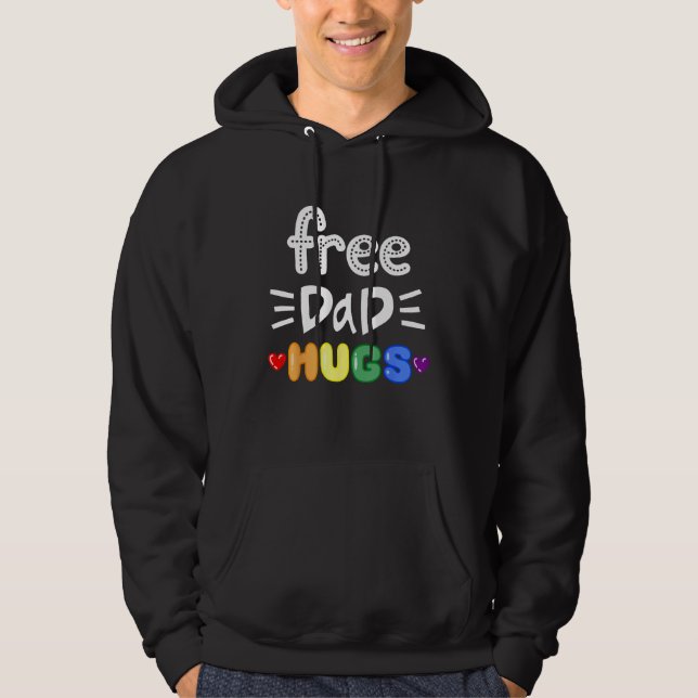 Sudadera Free Dad Hugs LGBTQ Pride Rainbow Lesbian Gay Bi T (Anverso)