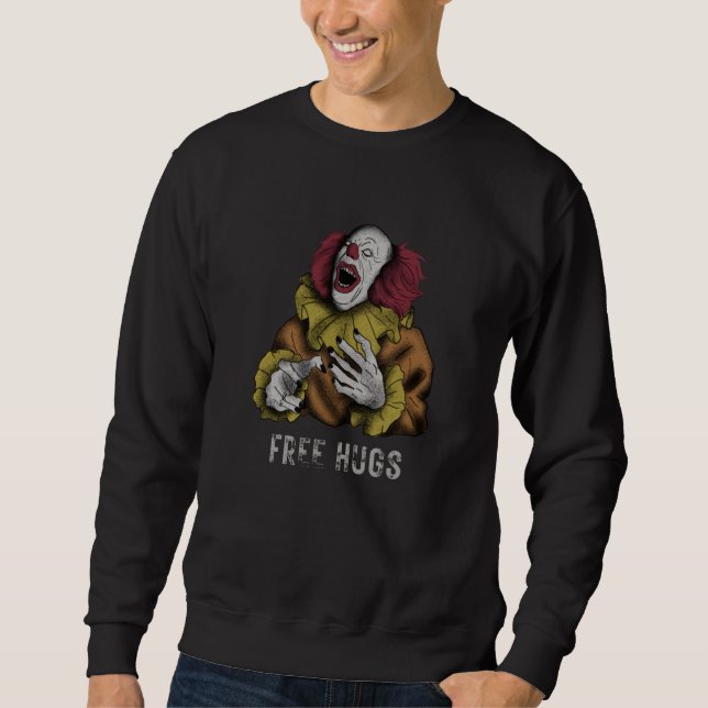 Sudadera Free Hugs Scary Clown Creepy Clown Laughing (Anverso)