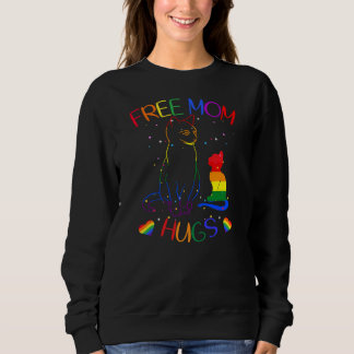 Sudadera Free Mom Hugs LGBT Cat Gay Pride Rainbow