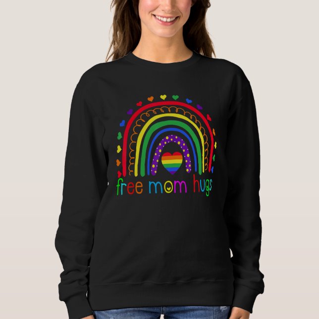 Sudadera Free Mom Hugs Lgbt Flag Gay Lesbian Pride Parades  (Anverso)