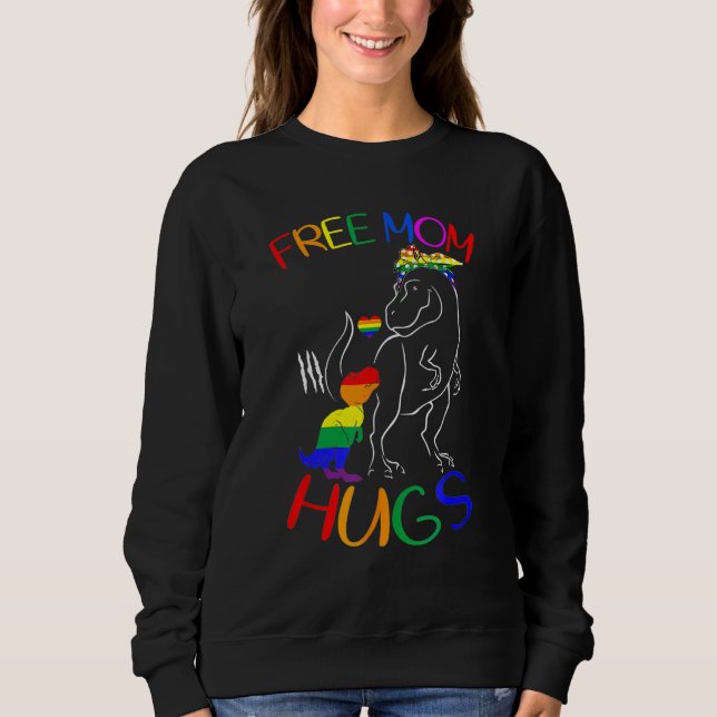 Sudadera Free Mom Hugs LGBT Pride Mama Dinosaur Rex LGBT Pr (Anverso)