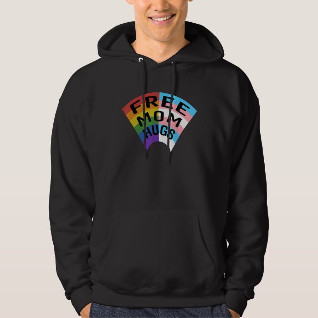 Sudadera Free Mom Hugs Rainbow LGBT Trans Kids Trans Mom (Anverso)