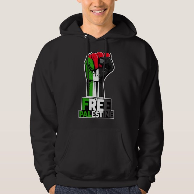 Sudadera Free Palestine Flag of Palestine Palestinian fist  (Anverso)